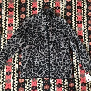 Cathy Daniels Animal Print Zip Up
